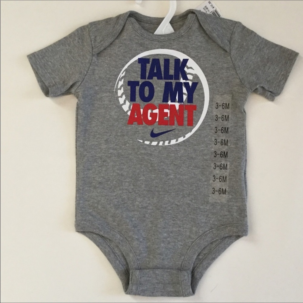 NWT NIKE onepiece “ talk to my agent” 3-6 months